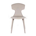 Italian minimalist white leather Ele side chairs